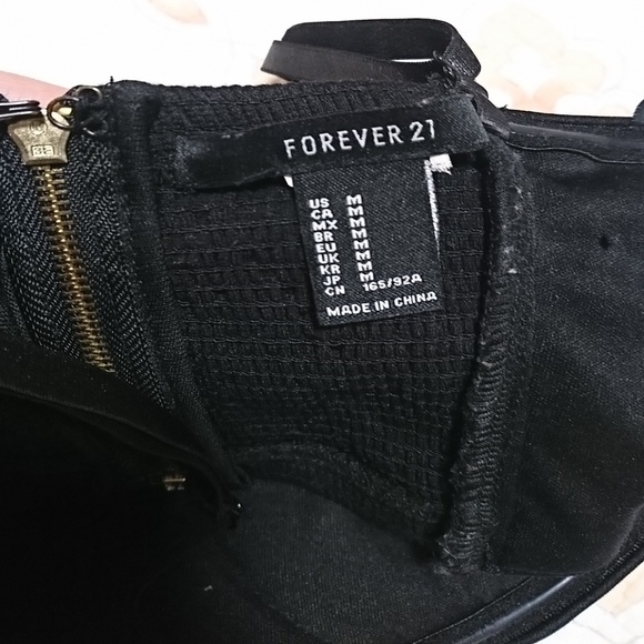 Forever 21 Crop Bustier Black Gold Sequins Shiny - Picture 5 of 5